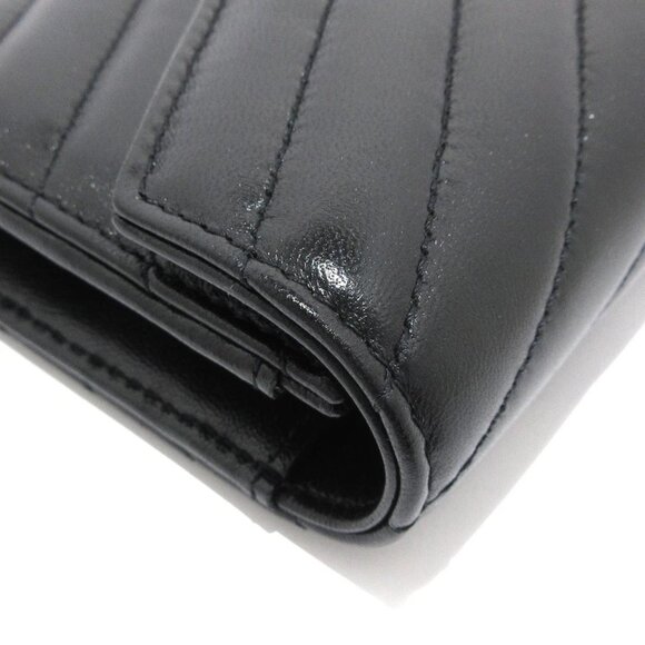 SAINT LAURENT PARIS Cassandra Matelasse Large Flap Wallet Black 751-050325 - Picture 5 of 13